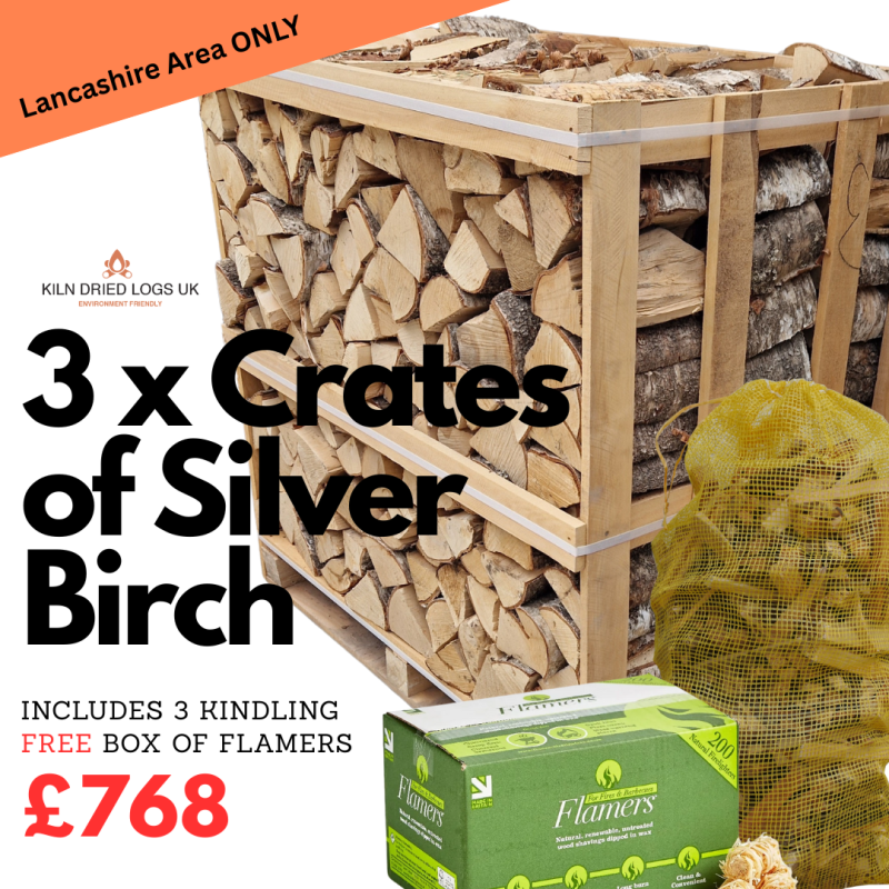 birch x 3 crates 3 kindling plus free flamers