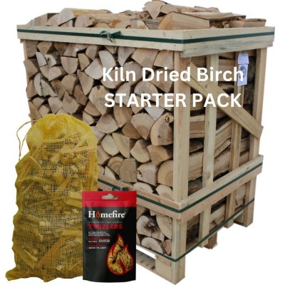 KILN DRIED  BIRCH LOGS UK -  STARTER PACK - NATIONWIDE DELIVERY